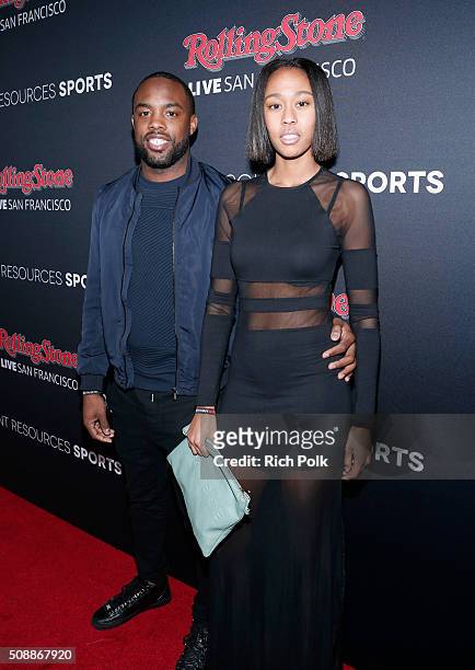 Football player Isa Abdul-Quddus and guest attends Rolling Stone Live SF with Talent Resources on February 6, 2016 in San Francisco, California.