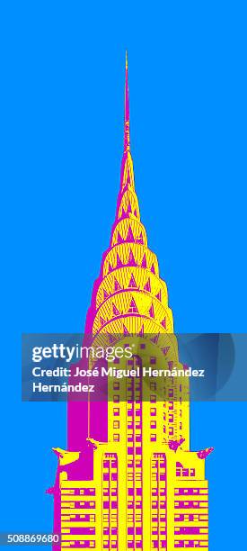 Chrysler Building New York Pop Art Styleretrovintage High-Res Vector Graphic