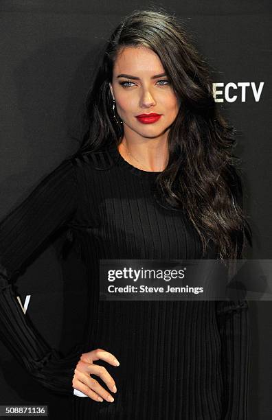 Model Adriana Lima attends DirecTV Super Saturday Night Co-hosted by Mark Cuban's AXS TV at Pier 70 on February 6, 2016 in San Francisco, California.