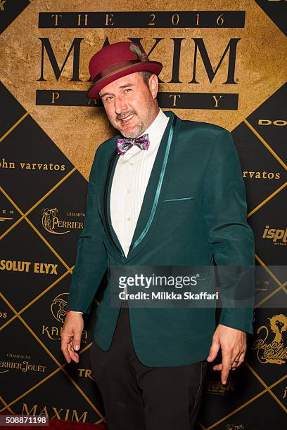 Actor David Arquette arrives at Maxim Magazine And Bootsy Bellows Super Bowl Party 2016 at Treasure Island on February 6, 2016 in San Francisco,...