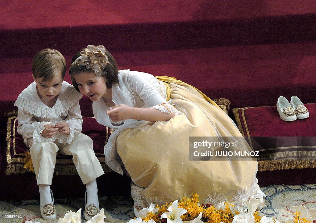 Two children attend the wedding ceremony