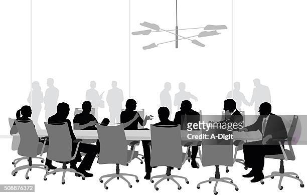 large boardroom business meeting - business meeting stock illustrations