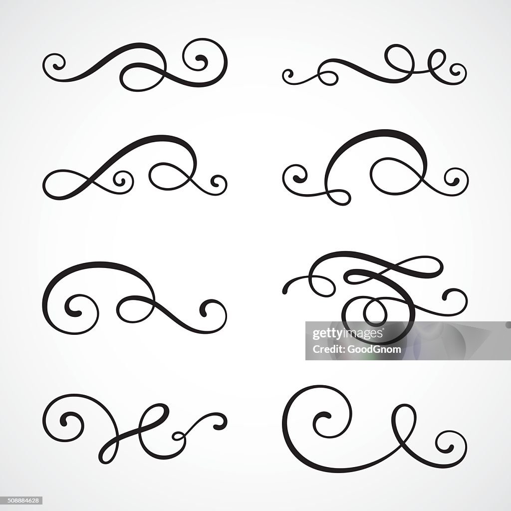 Calligraphy swirls