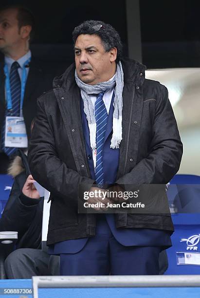 Vice-president of French Rugby Federation Serge Blanco attends the RBS 6 Nations match between France and Italy at Stade de France on February 6,...