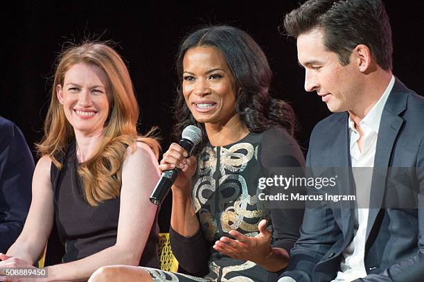 Actress Rose Rollins speaks on stage during 'The Catch' event during SCAD aTVfest 2016 Day 3 at the SCADShow Performing Arts Theater on February 6,...