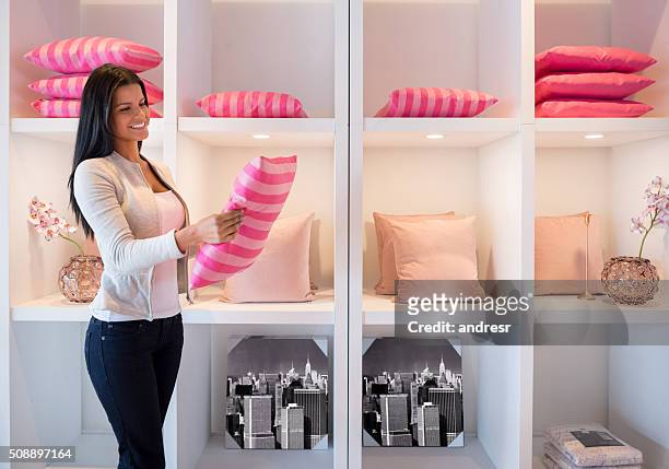 woman shopping at a furniture store - home decor store stock pictures, royalty-free photos & images
