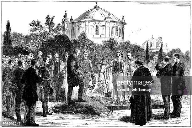 victorian christian begräbnis in konstantinopel - weiße abstammung stock-grafiken, -clipart, -cartoons und -symbole