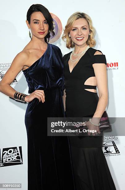 Actresses Cortney Palm and Chantelle Albers arrive for the Society Of Camera Operators Lifetime Achievement Awards held at Paramount Theatre on...