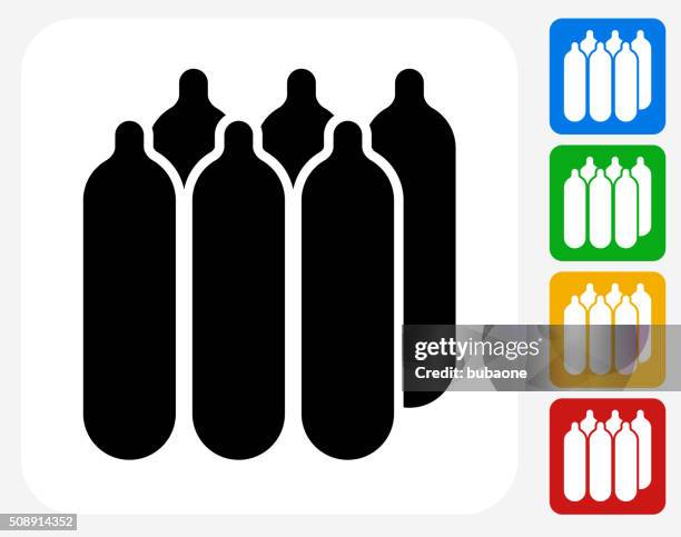 gas containers icon flat graphic design - fracking stock illustrations