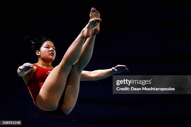 Lianne Steeman of the Netherlands competes in the Womens 3m springboard Open Final during the Senet Diving Cup held at Pieter van den Hoogenband...