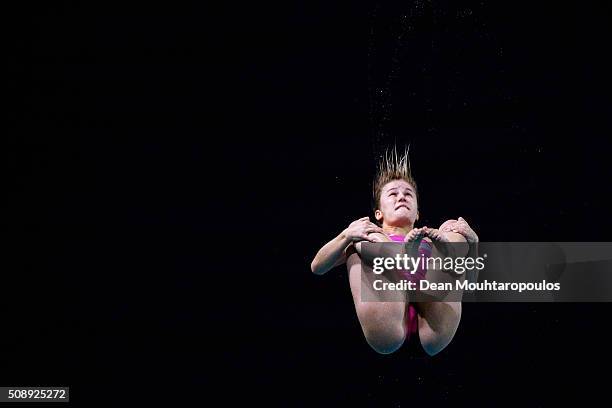 Lara Schilling of Switzerland competes in the Womens 3m springboard Open Final during the Senet Diving Cup held at Pieter van den Hoogenband Swimming...