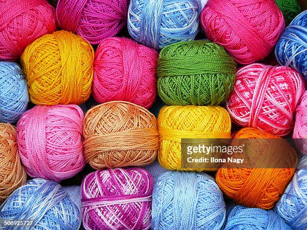 colorful spools of thread - hungarian embroidery stock pictures, royalty-free photos & images