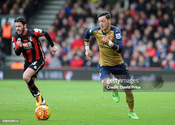 Mesut Ozil of Arsenal during the Barclays Premier League match between AFC Bournemouth and Arsenal at The Vitality Stadium, Bournemouth 7th February...