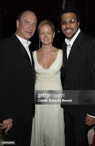 Lee Amaitis, Keeley Amaitis, and singer Lionel Richie attend the La Dolce Vita Grand Prix Ball held in aid of the Cantor Fitzgerald victims fund and...