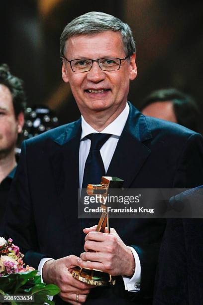 Guenther Jauch attends the Goldene Kamera 2016 show on February 6, 2016 in Hamburg, Germany.