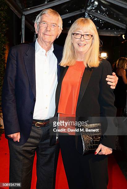 Sir Tom Courtenay and Isabel Crossley arrive at the London Evening Standard British Film Awards at Television Centre on February 7, 2016 in London,...