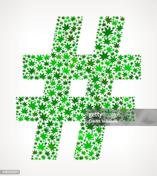 hashtag on weed royalty free vector art pattern - icon collage 幅插畫檔、美工圖案、卡通及圖標