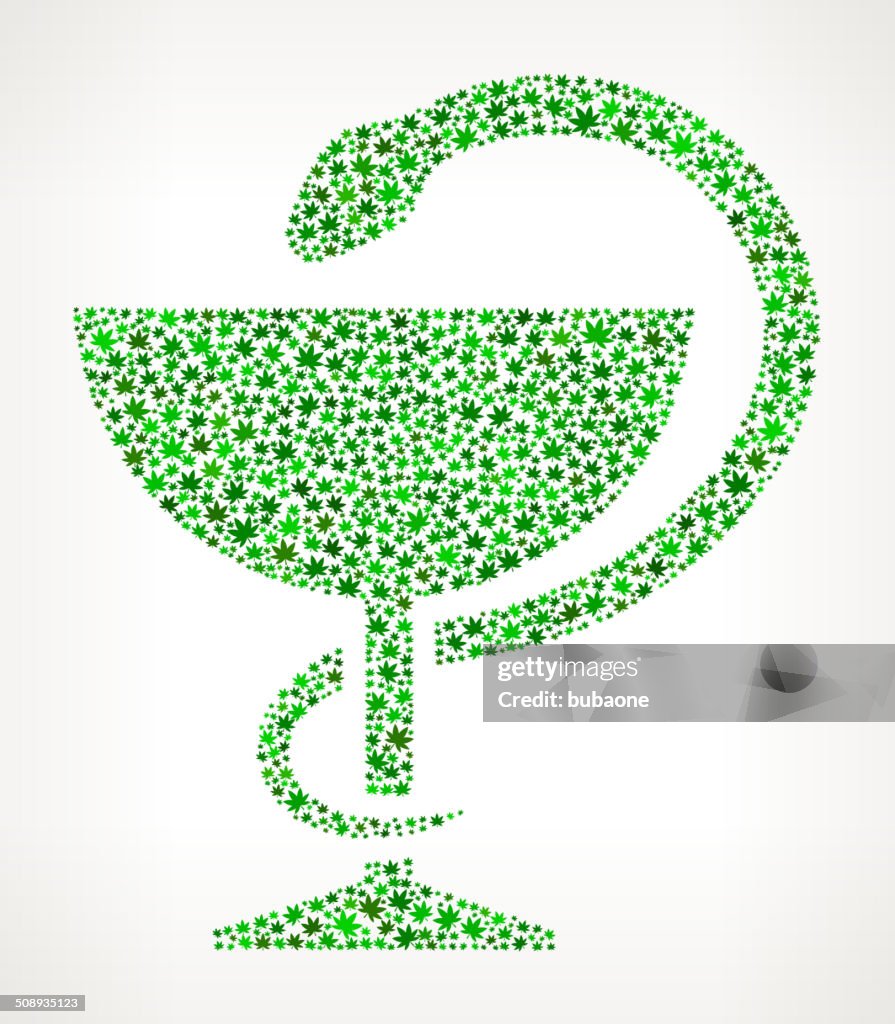 Medical Snake on Weed royalty free vector art Pattern