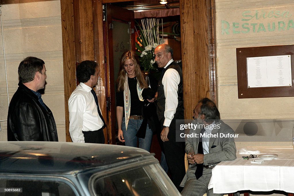 Brad Pitt And Jennifer Aniston Arrive In Paris