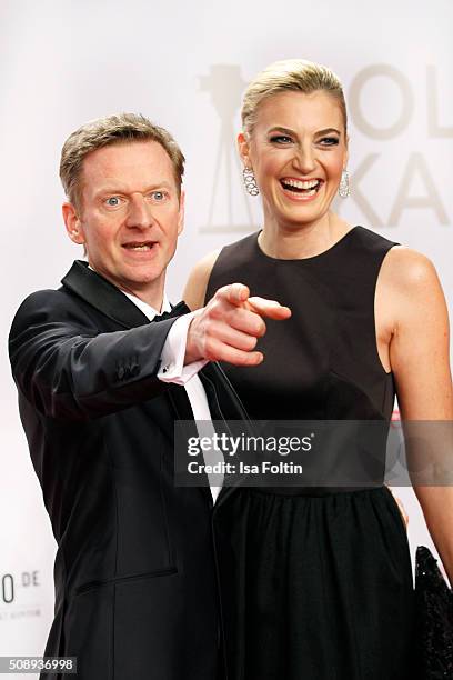 Michael Kessler and his manager Constanze Darschin attend the Goldene Kamera 2016 on February 6, 2016 in Hamburg, Germany.