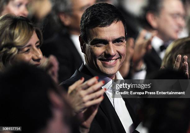 Begona Fernandez and Pedro Sanchez attend Goya Cinema Awards 2016 at Madrid Marriott Aud