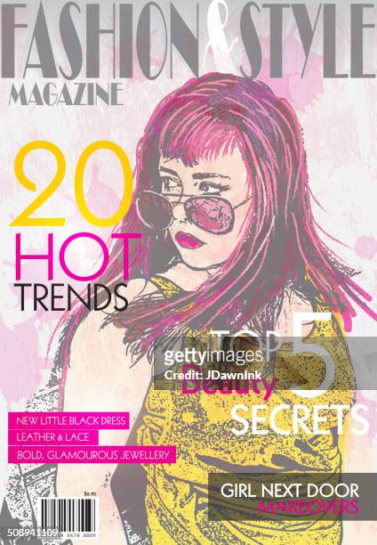 stockillustraties, clipart, cartoons en iconen met fashion magazine cover design template - fashion