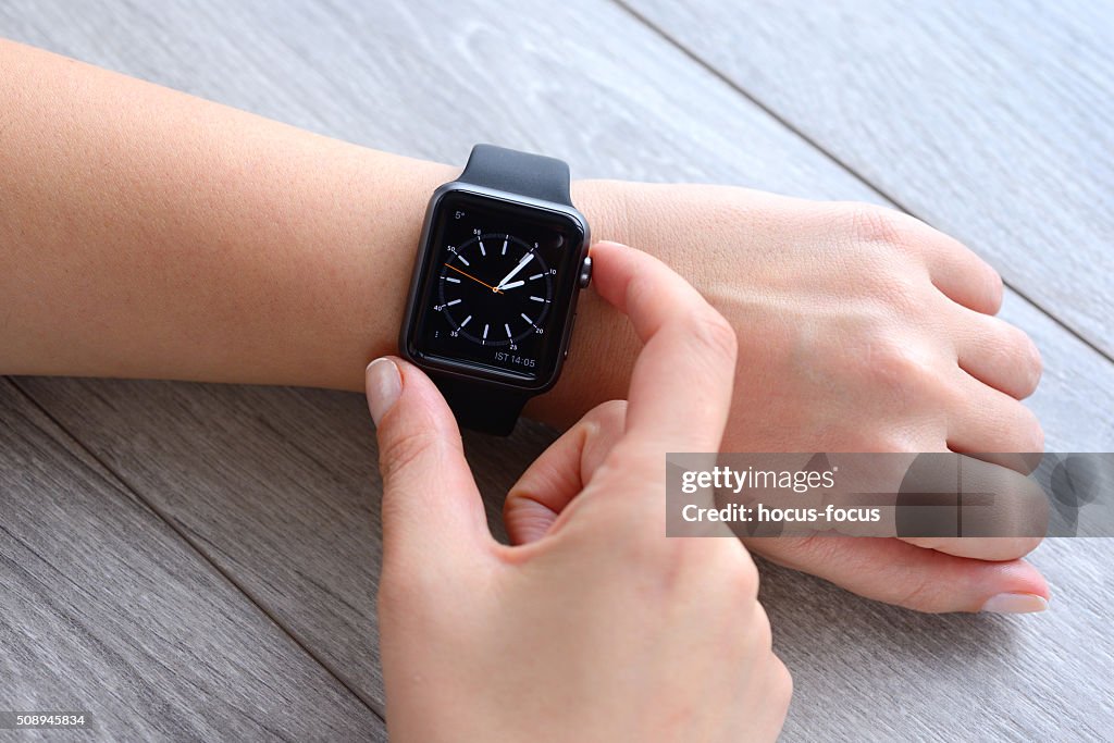 Apple watch on wrist