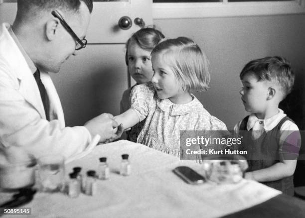 Children being inoculated against diphtheria, 29th July 1944. Original Publication : Picture Post - 1760 - What We Can Do For Everyone's Child - pub....