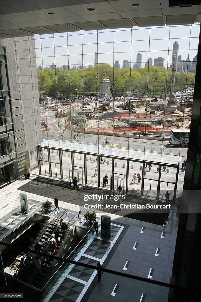 An interior view of the lobby in new Time Warner Building is seen in