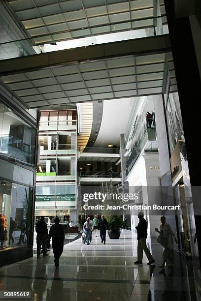 An interior view of the new Time Warner Building is seen in Columbus Circle April 29, 2004 in the Manhattan borough of New York City. The building...