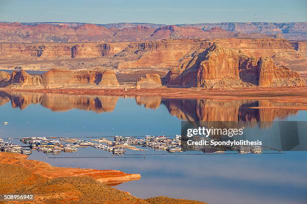 wahweap marina lake powell, page, arizona - lake powell stock pictures, royalty-free photos & images