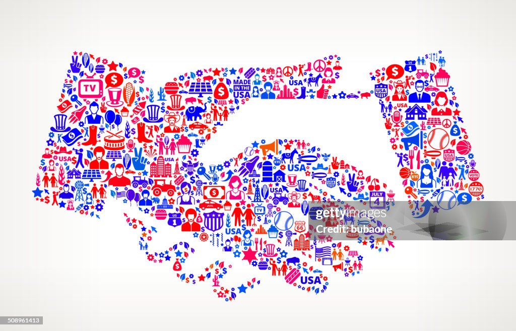 Handshake US royalty free vector art Pattern