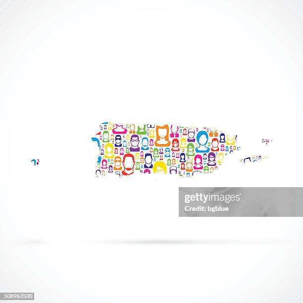 Puerto Rico Map With People High-Res Vector Graphic