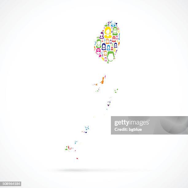 saint vincent and the grenadines map with people - tobago cays grenadines stock illustrations