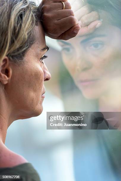 pensive woman - exclusion bildbanksfoton och bilder