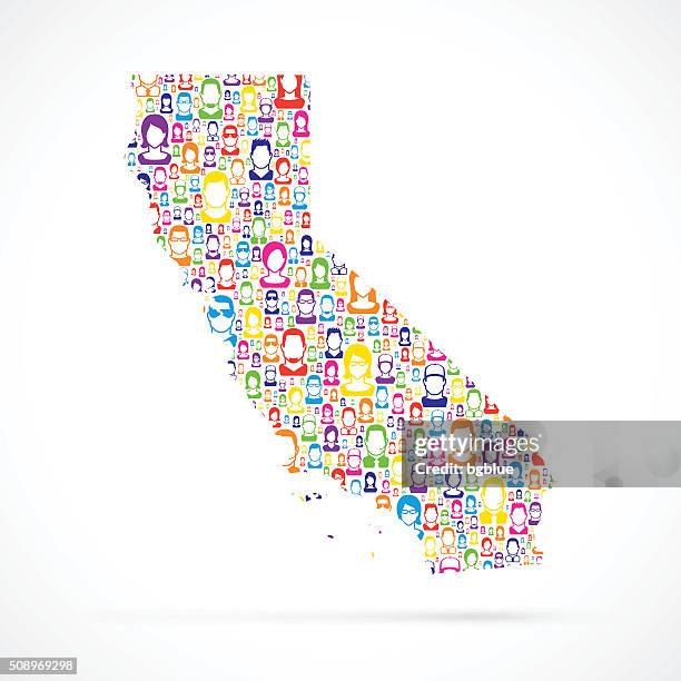 california map with people - california map stock illustrations