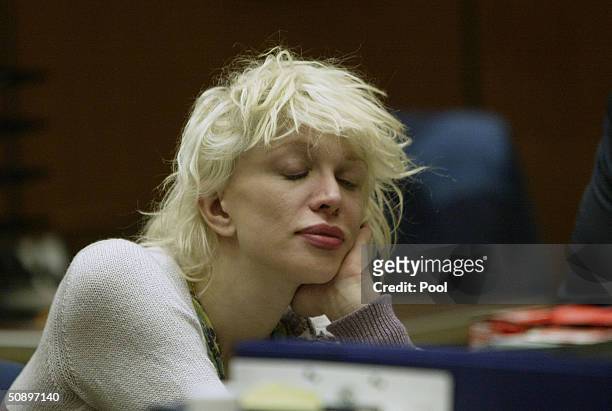Singer Courtney Love appears in Superior Court on a misdemeanor drug charge May 25, 2004 in Los Angeles, California. Love pleaded guilty to being...