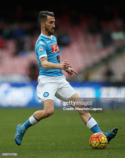 Mirko Valdifiori of Napoli during the Serie A match between SSC Napoli and Carpi FC at Stadio San Paolo on February 7, 2016 in Naples, Italy.