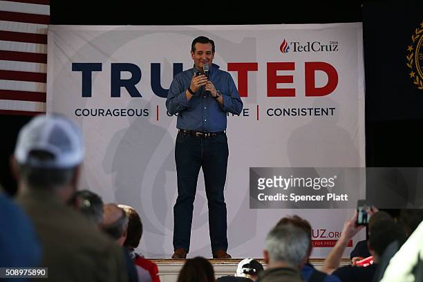 Republican presidential candidate Sen. Ted Cruz speaks at a Town Hall event on February 7, 2016 in Peterborough, New Hampshire. Cruz, who won the...