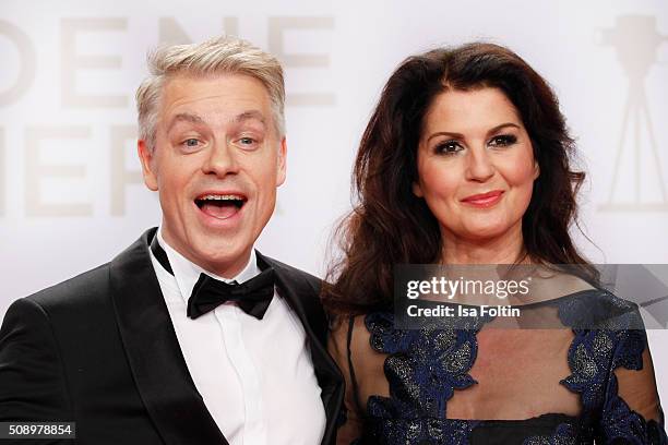 Michael Mittermeier and his wife Gudrun Mittermeier attend the Goldene Kamera 2016 on February 6, 2016 in Hamburg, Germany.