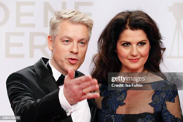 Michael Mittermeier and his wife Gudrun Mittermeier attend the Goldene Kamera 2016 on February 6, 2016 in Hamburg, Germany.
