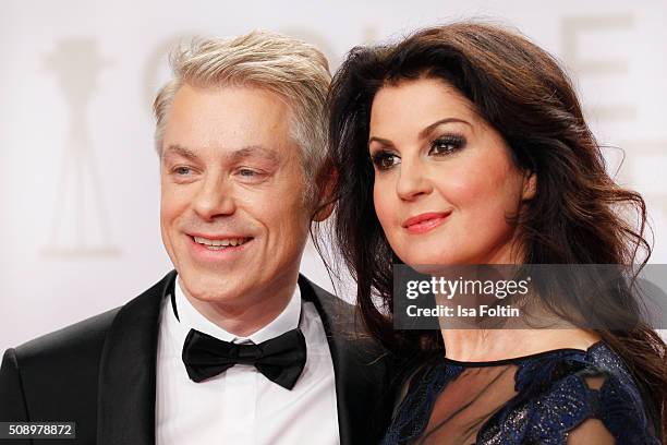 Michael Mittermeier and his wife Gudrun Mittermeier attend the Goldene Kamera 2016 on February 6, 2016 in Hamburg, Germany.