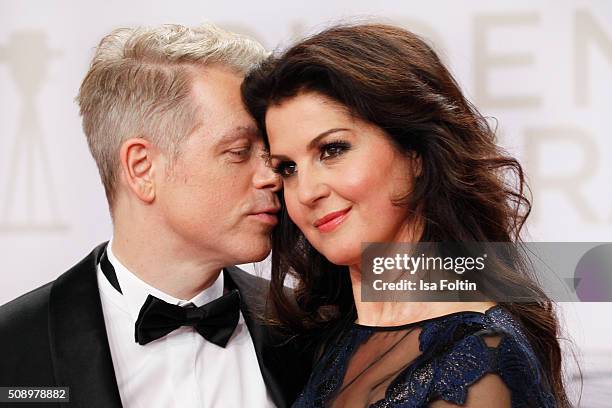 Michael Mittermeier and his wife Gudrun Mittermeier attend the Goldene Kamera 2016 on February 6, 2016 in Hamburg, Germany.