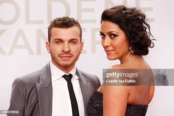 Edin Hasanovic and guest attend the Goldene Kamera 2016 on February 6, 2016 in Hamburg, Germany.