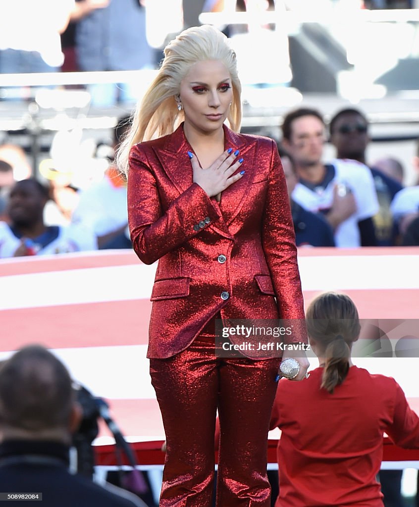 Lady Gaga Sings The National Anthem At Super Bowl 50