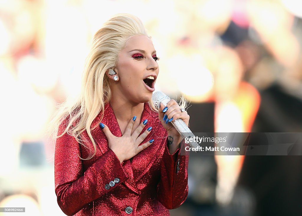 Lady Gaga Sings The National Anthem At Super Bowl 50