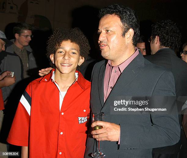 Actor Khleo Thomas and Comedian Paul Rodriguez attend the after party for the Los Angeles Premiere of "BAADASSSSS!" at the American Cinemateque at...