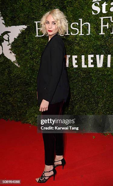 Tuppence Middleton attends the London Evening Standard British Film Awards at Television Centre on February 7, 2016 in London, England.
