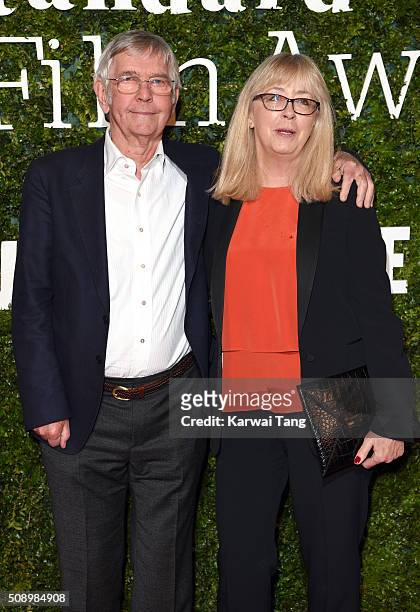 Tom Courtenay and Isabel Crossley attend the London Evening Standard British Film Awards at Television Centre on February 7, 2016 in London, England.