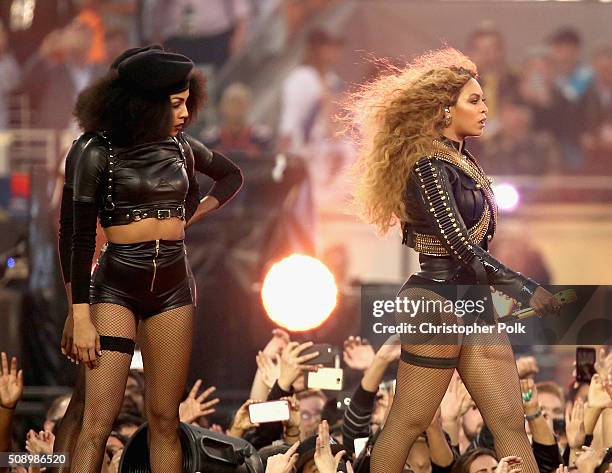 Beyonce performs onstage during the Pepsi Super Bowl 50 Halftime Show at Levi's Stadium on February 7, 2016 in Santa Clara, California.